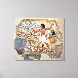 Nebamun hunting in the marshes with his wife canvas print