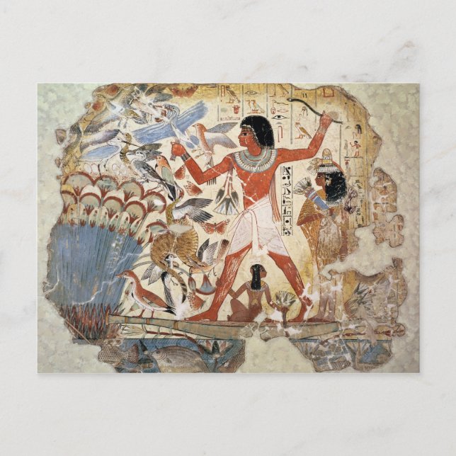 Nebamun hunting in the marshes with his wife postcard (Front)