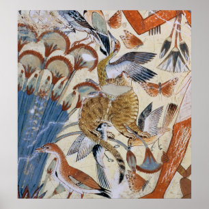 Nebamun hunting in the marshes with his wife poster