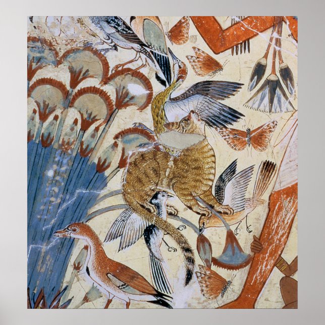 Nebamun hunting in the marshes with his wife poster (Front)