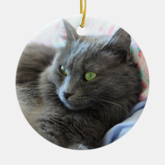 Nebelung cat ceramic ornament