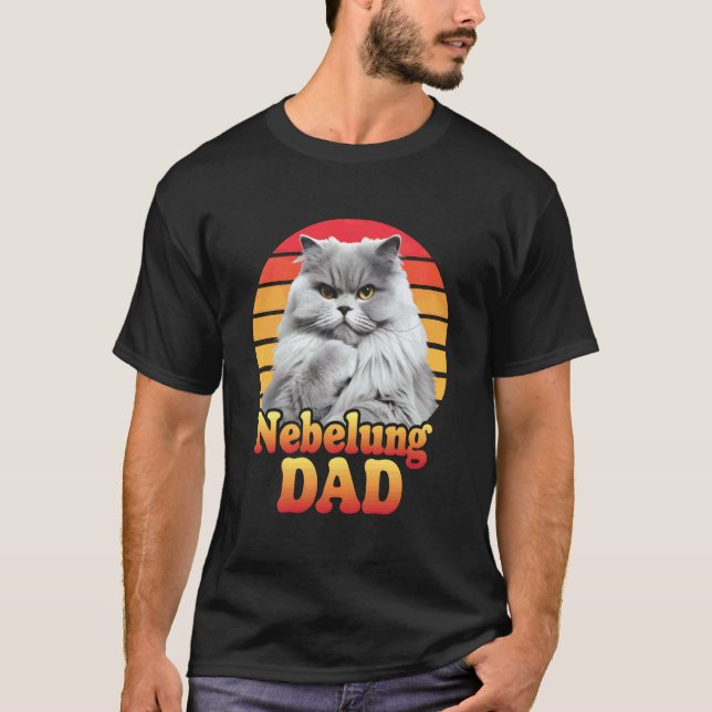 Nebelung Cat Dad T-Shirt (Front)