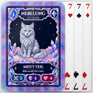 Nebelung Cat, Rainbow Foil Art Playing Cards