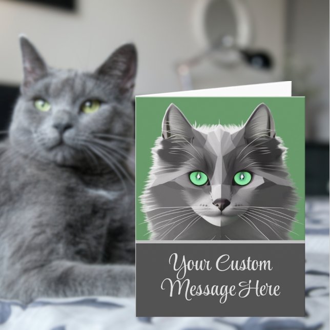 Nebelung Grey Cat Face - N'Importe Quel Texte De C (Créateur téléchargé)