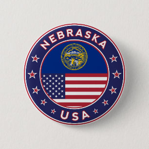 Nebraska 2 Inch Round Button