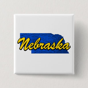 Nebraska 2 Inch Square Button