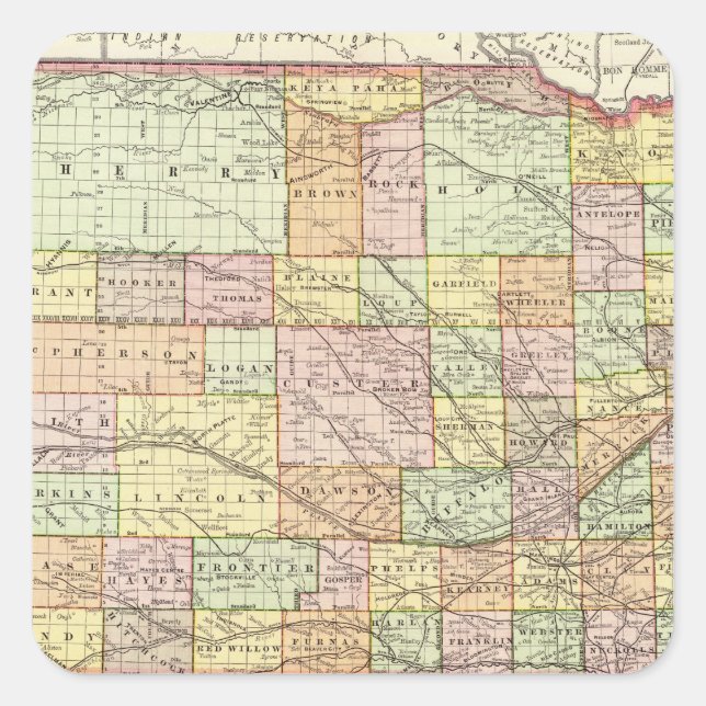 Nebraska 4 square sticker (Front)