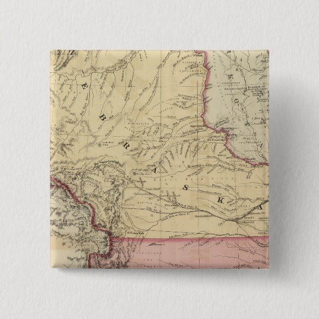 Nebraska and Kansas 3 2 Inch Square Button (Front)