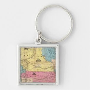 Nebraska and Kansas 3 Keychain