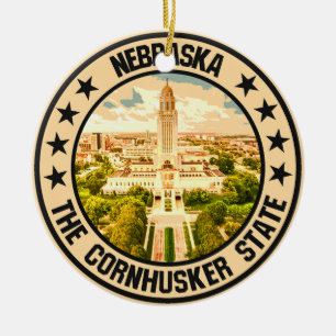 Nebraska ceramic ornament