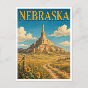 Nebraska Chimney Rock GeoSaga Postcard