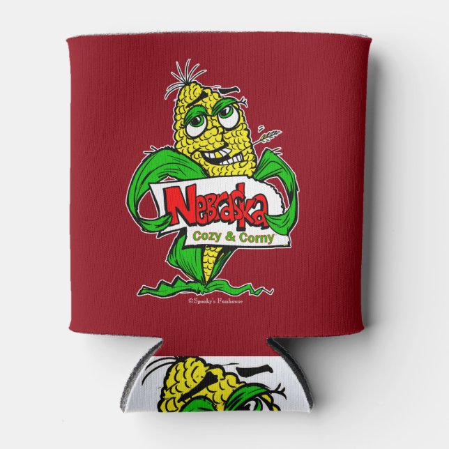 Nebraska corn cob can cozy can cooler (Front)