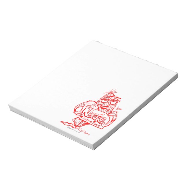 Nebraska corn cob cartoon notepad (Rotated)