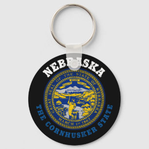 NEBRASKA CORNHUSKER STATE FLAG KEYCHAIN