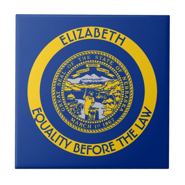 Nebraska Cornhusker State Personalized Flag Tile (Front)