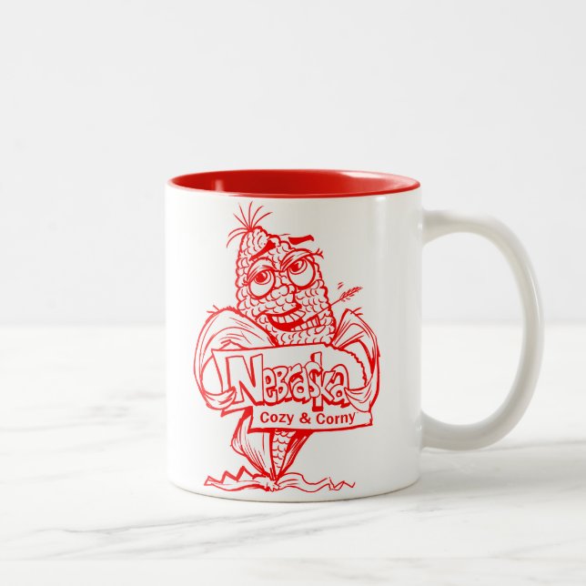 NEBRASKA cozy and corny funny coffee mug (Right)