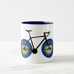 Nebraska Flag Cycling Two-Tone Coffee Mug