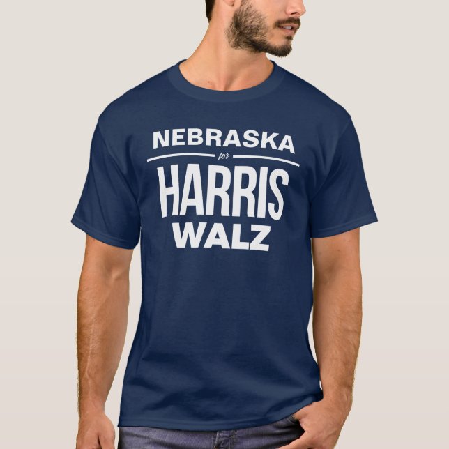 Nebraska for Harris Walz T-Shirt (Front)