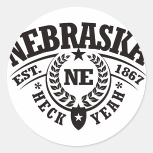 Nebraska, Heck Yeah, Est. 1867 Classic Round Sticker