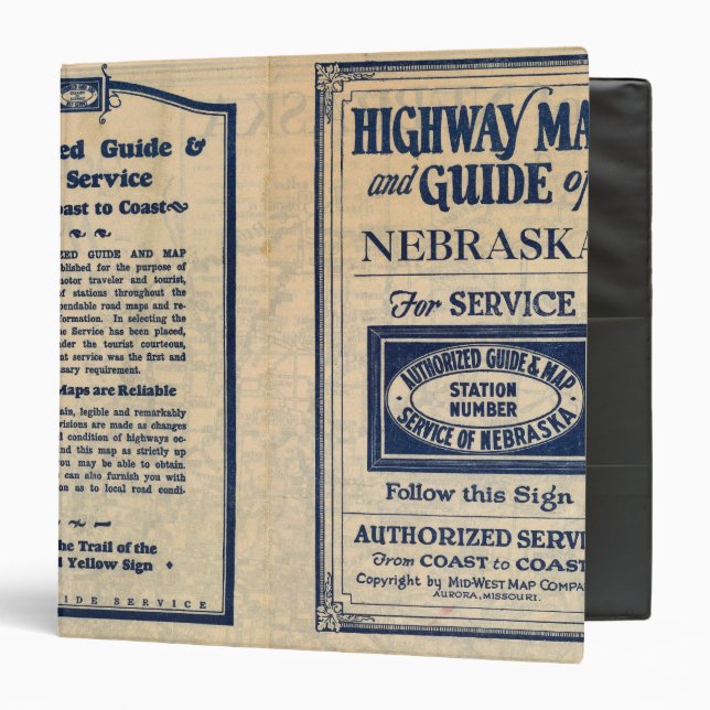 Nebraska Highway Map Binder (Front/Inside)