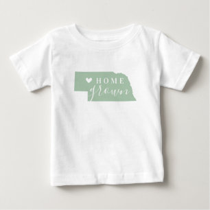 Nebraska Home Grown Editable Colours State Map Baby T-Shirt