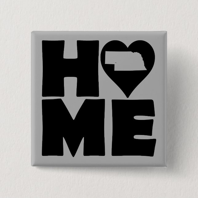 Nebraska Home Heart State Button Badge Pin (Devant)