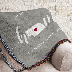 Nebraska Home State Personalized Throw Blanket