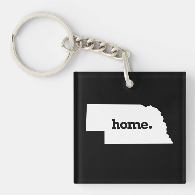 NEBRASKA HOME STATE -.png Keychain (Front)