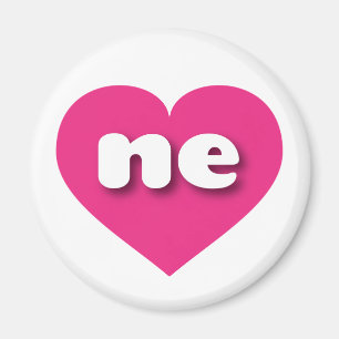 Nebraska hot pink heart - I love ne Magnet