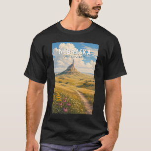 Nebraska Illustration Travel Art Vintage T-Shirt