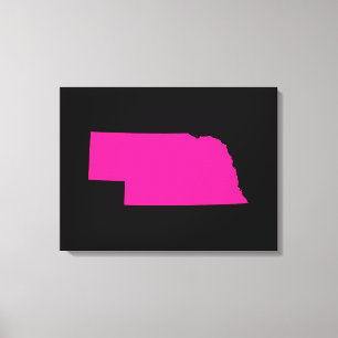 Nebraska in Pink Canvas Print