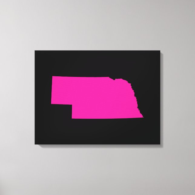 Nebraska in Pink Canvas Print (Front)