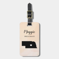 Nebraska Map Luggage Tag, Wedding Party Welcome