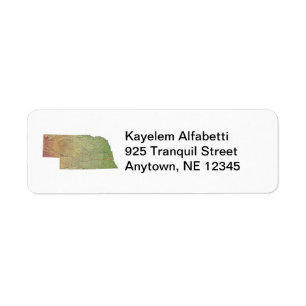 Nebraska Map Return Address Label