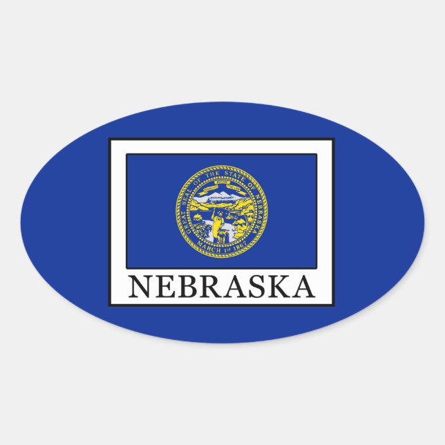 Nebraska Oval Sticker (Front)