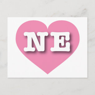 Nebraska Pink Heart - I love NE Postcard