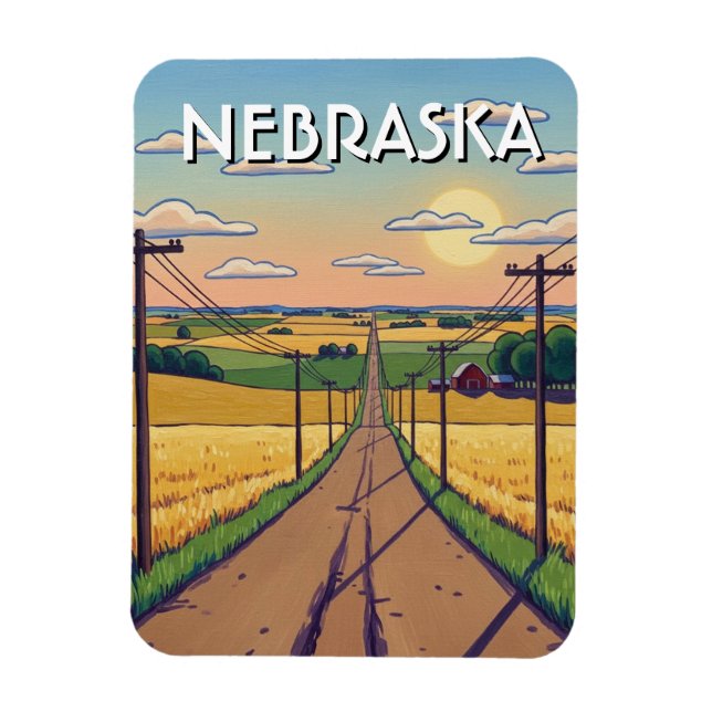  Nebraska Postcard Magnet (Vertical)