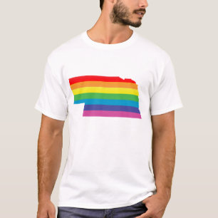 nebraska pride. striped. T-Shirt