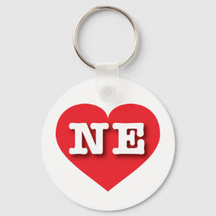 Nebraska Red Heart - I love NE Keychain