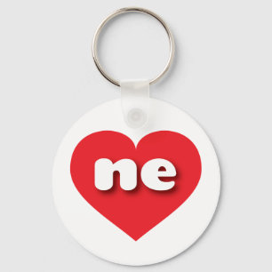 Nebraska red heart - I love ne Keychain