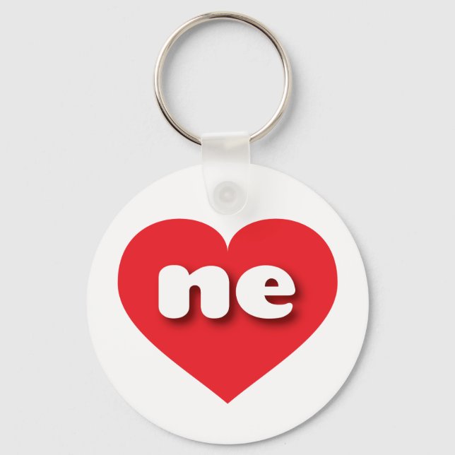Nebraska red heart - I love ne Keychain (Front)