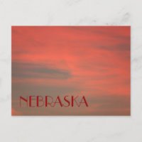 NEBRASKA Red Sky Postcard