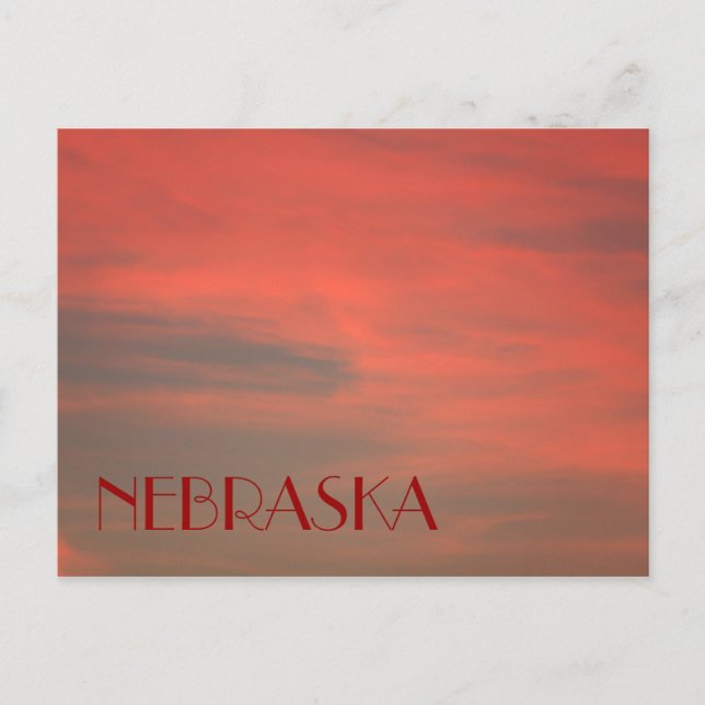 NEBRASKA Red Sky Postcard (Front)