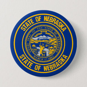 Nebraska Round Emblem 3 Inch Round Button