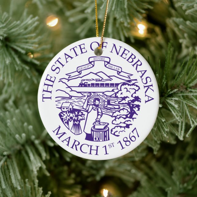 Nebraska sign ceramic ornament (Tree)