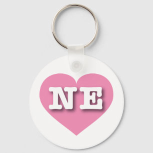 Nebraska Solid Pink Heart - Big Love Keychain
