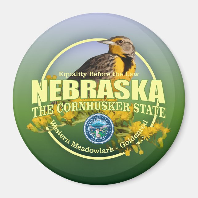 Nebraska State Bird & Flower Magnet (Front)