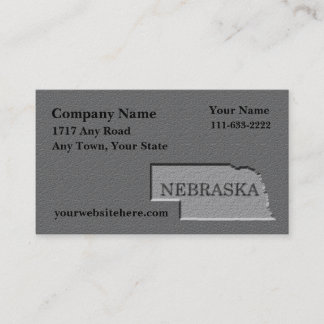 Nebraska State Business card carved stone look