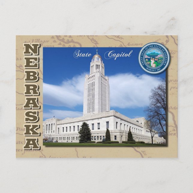 Nebraska State Capitol, Lincoln, Nebraska Postcard (Front)