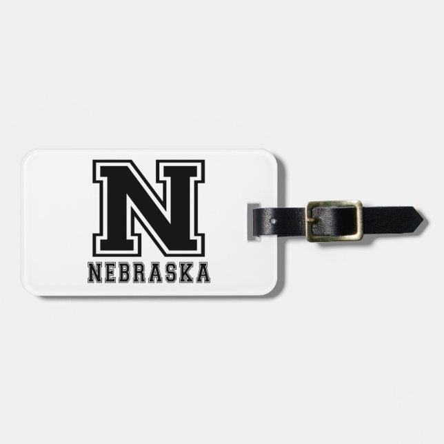 Nebraska State Designs Luggage Tag (Front Horizontal)
